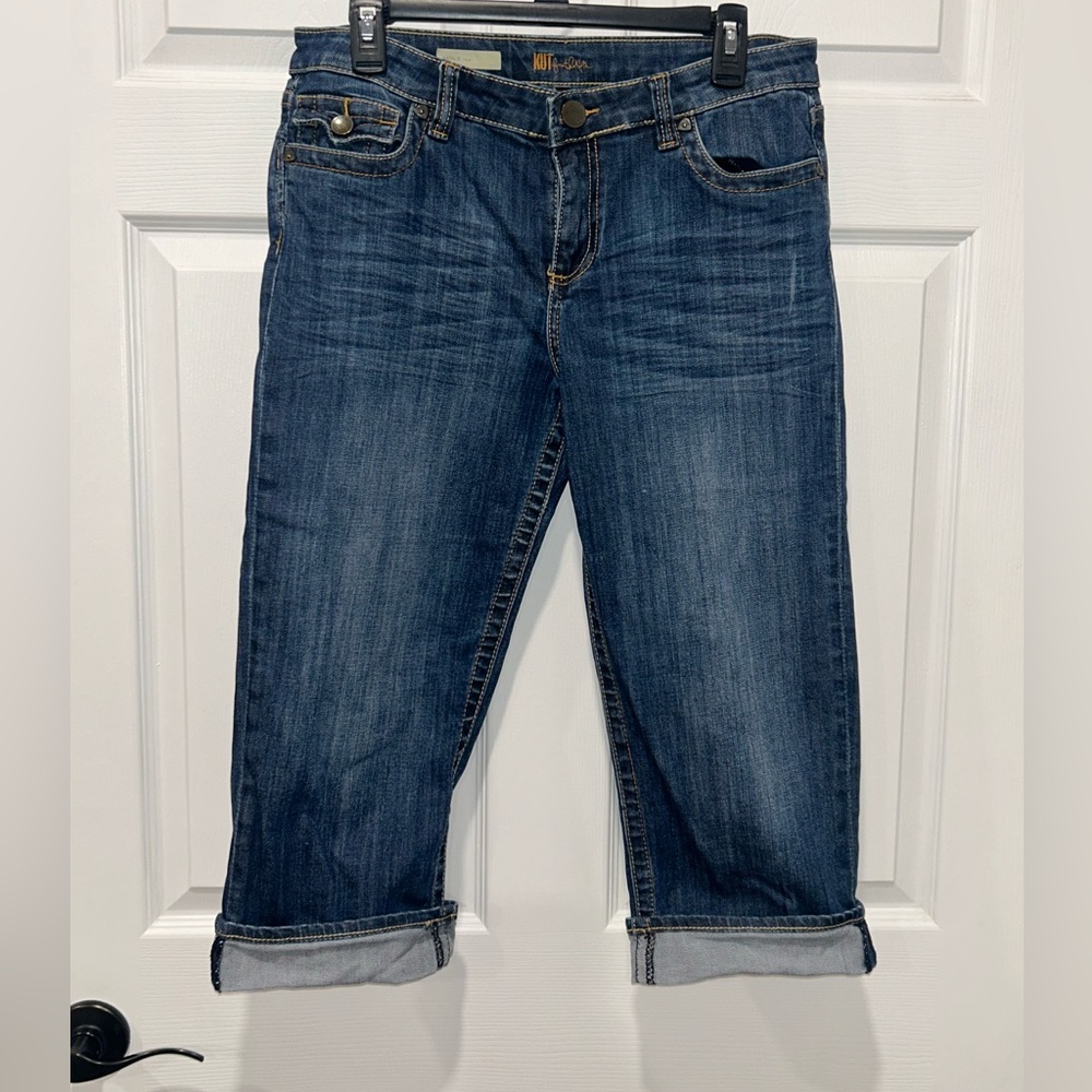 Kut From The Kloth Jeans Womens 10 Natalie Crop Mid Rise Stretch Denim Casual